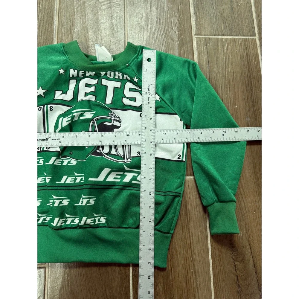 Vintage New York Jets Kids Sweatshirt NFL Green Football Graphic Size S 6-8 USA